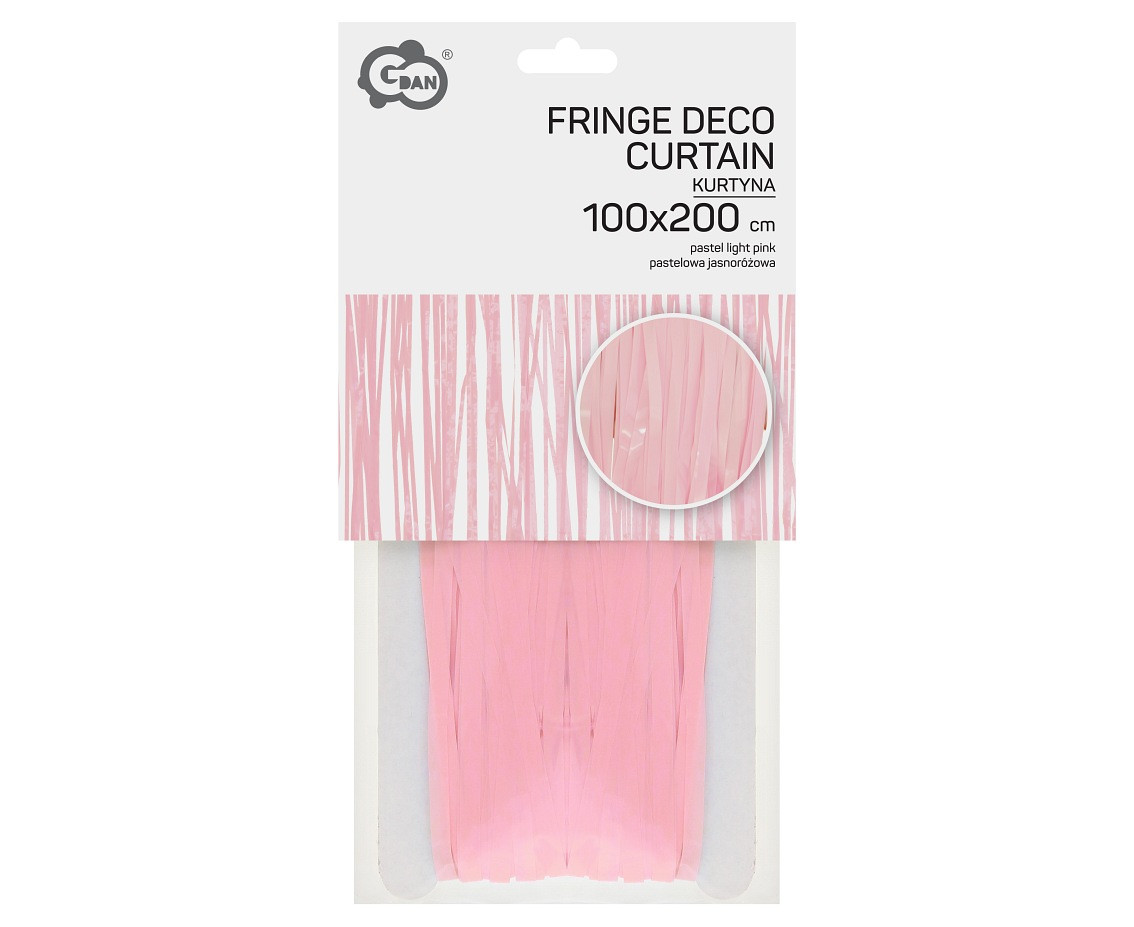 Fringe Deco Curtain, light pink, 100 x 200 cm